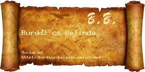 Burdács Belinda névjegykártya